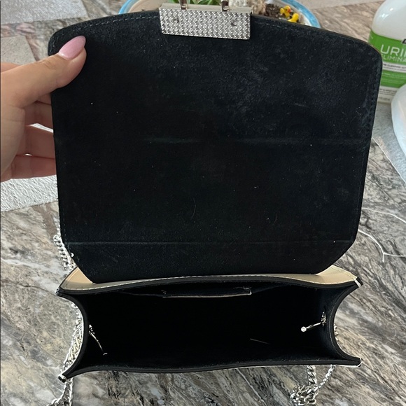 Snake Print Crossbody Bag - Cream and Black - Picture 2 of 5